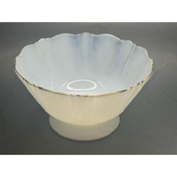 MacBeth-Evans "American Sweetheart" Monax W/ Gold Trim Depression Glass Low Foot - Picture 4 of 11
